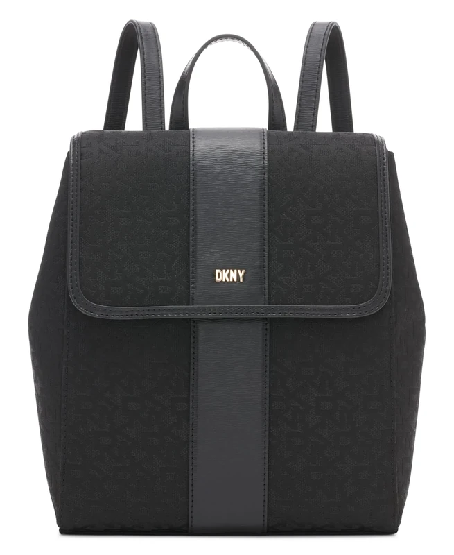 DKNY Women's R31KFR76-XLB-1 Backpack, Black Logo/Black, Black logo/black, One Size
