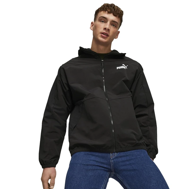 PUMA Hooded Windbreaker Unisex Adult Black/White