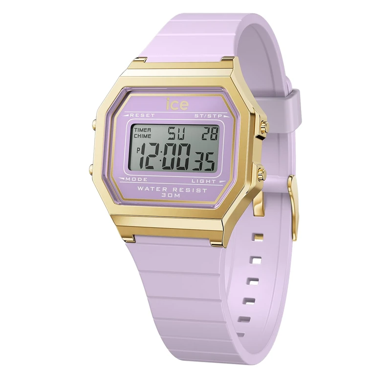 ICE-WATCH - ICE Digit Retro Lavender Petal - Women's Wristwatch with Plastic Strap - 022061 (Small)