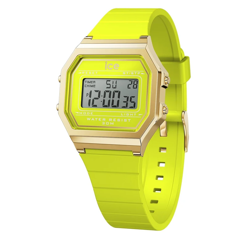 ICE-WATCH - ICE Digit Retro Sunny Lime - Women's Wristwatch with Plastic Strap - 022054 (Small)