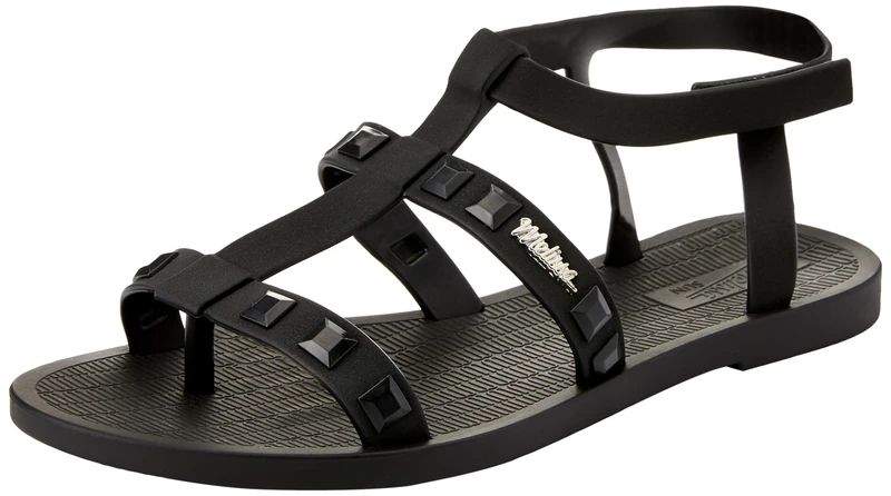 Melissa Sun River Ad, Women's Flat Sandals, Black/White, 5 UK