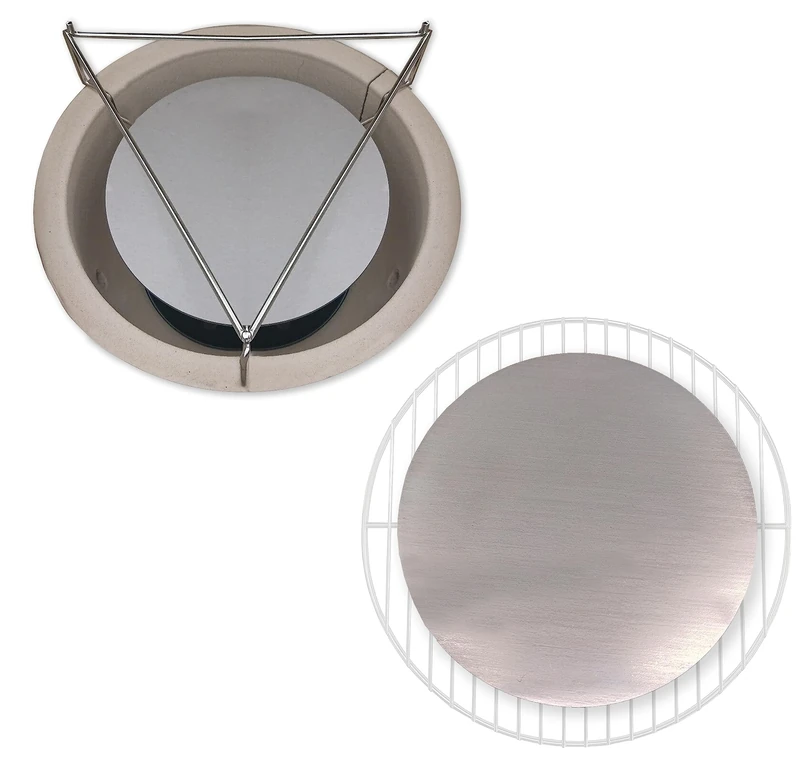 Sizzlin' Steel 29cm (11.5") dia x 5mm Thick Multi-Purpose T304 Stainless Steel BBQ Pizza Stone/Smash Burger & Searing Plancha Griddle/Plate Setter. Perfect Heat Deflector size for Aldi Kamado.