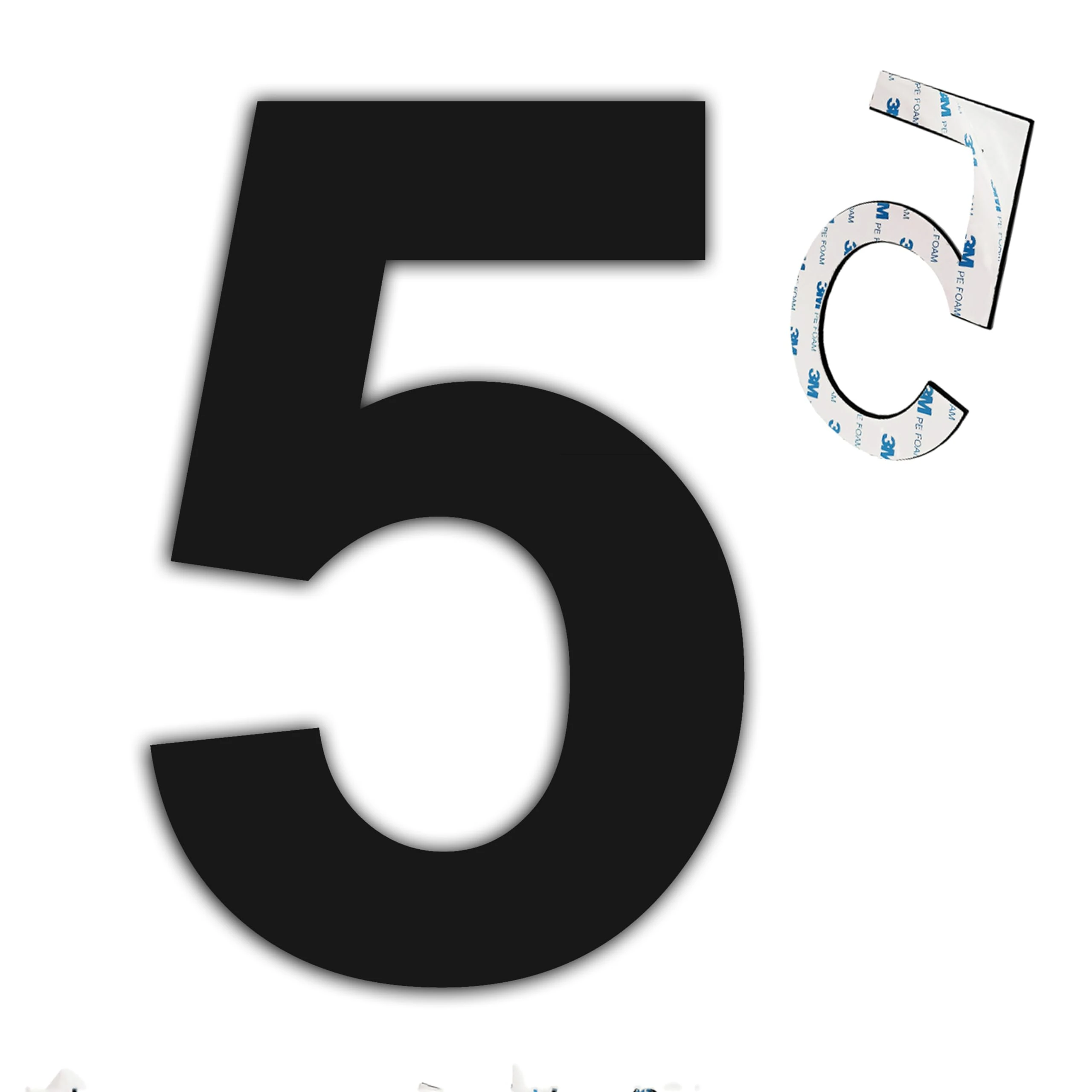 nanlyiau 3in black self adhesive number mailbox numbers stainless steel house numbers door number made of solid SUS304(paste bl 3in5)