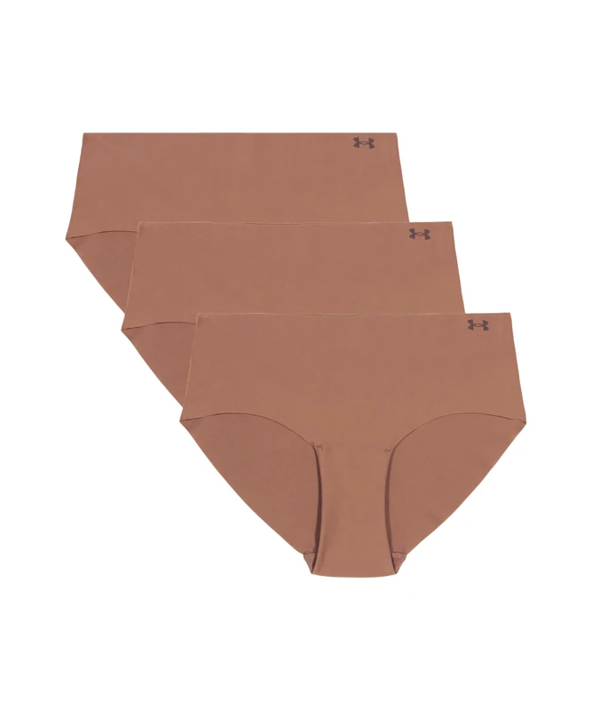 Under Armour Women's 3-Pack Pure Stretch No Show Hipster Underwear – Seamless Invisible Fit, No VPL, Ultra-Soft, All-Day Comfort - Black