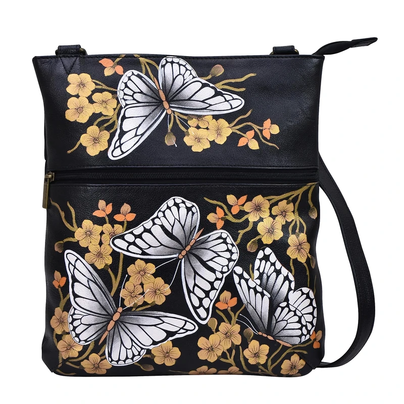 Anna by Anuschka Women's Slim Cross Shoulder Bag, Butterfly Dusk, One Size