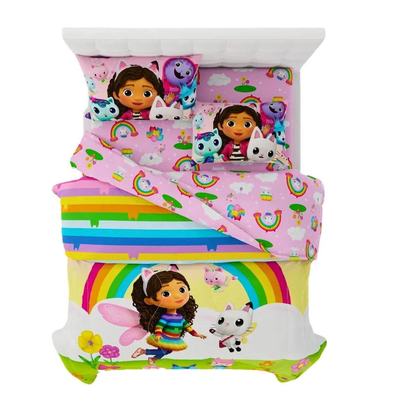 Franco Kids Bedding Set, Microfiber, Gabby's Dollhouse-Fun Festival Vibes, 5 Piece Full Size