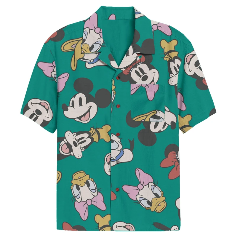 Disney Men's Mickey and Friends Button Down Shirt, Multi-Color, XXL - Image 1