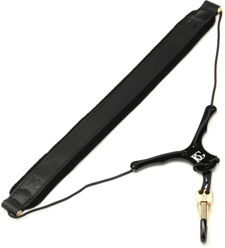 BG Leather Cord Zen Black Spreader for Saxophone Metal Snap Hook