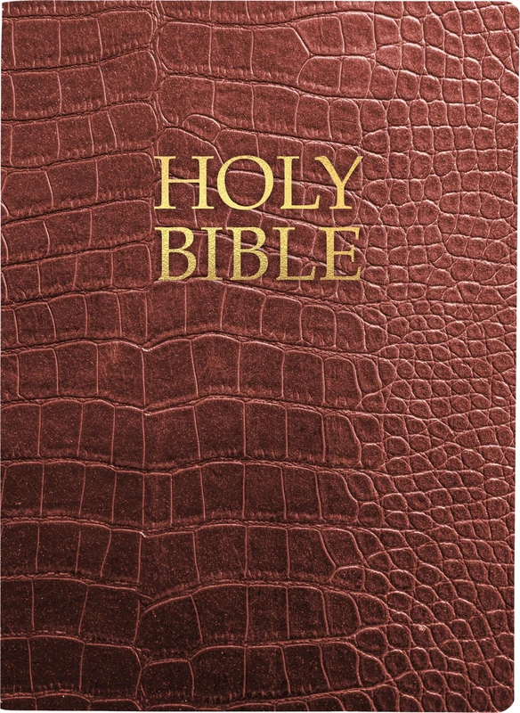 Kjver Holy Bible, Large Print, Walnut Alligator Bonded Leather, Thumb Index: (King James Version Easy Read, Red Letter, Burgundy) (King James Version Easy Read Bible) - Image 1