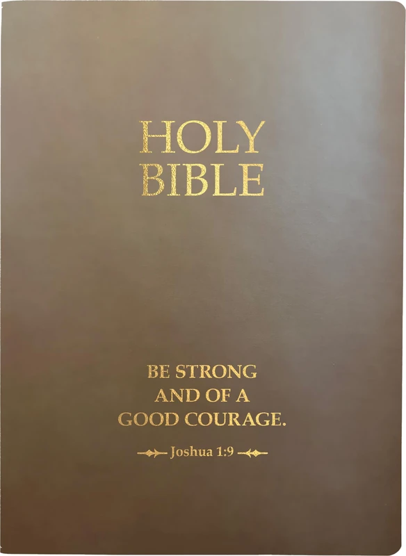 KJVer Holy Bible, Be Strong and Courageous Life Verse Edition, Large Print, Coffee Ultrasoft: (King James Version Easy Read, Red Letter, Brown, Joshua 1:9) (King James Version Easy Read Bible)