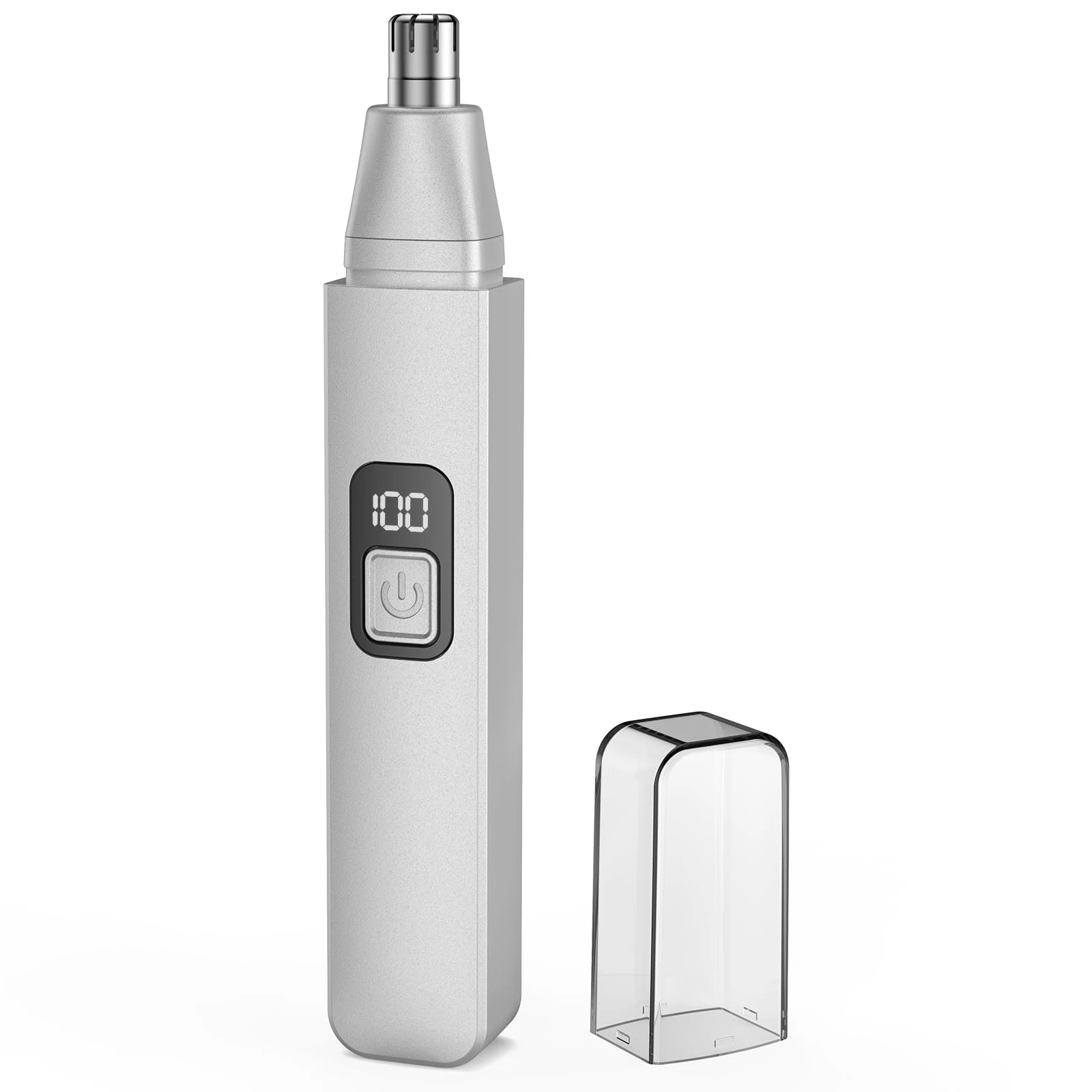 Nose Hair Trimmer, Rechargeable Cordless Painless Ear Eyebrow Trimming Tool Dual Edge Blades Razor Easy Cleansing with LED Light for Man Woman