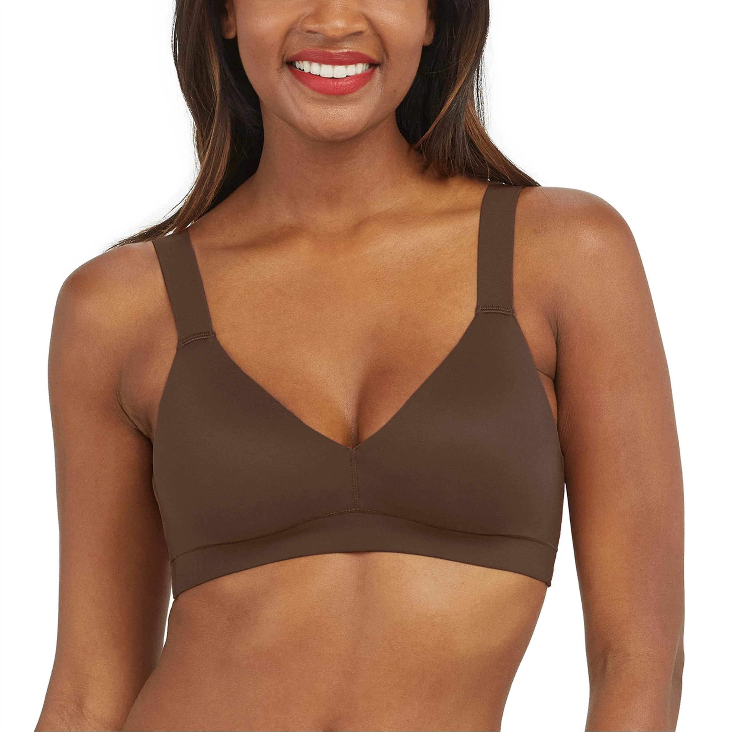 SPANX Bra-Llelujah Lightly Lined Bralette - Wire-Free, Comfortable Support - Wireless, Dig-Free Straps, Chestnut Brown, S
