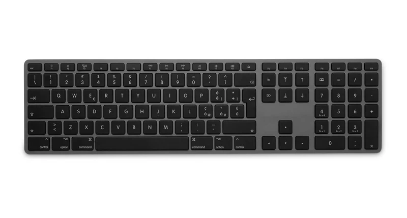 LMP Italian Wireless QWERTY Keyboard - WKB-1243 Bluetooth Multi Host Function Aluminium Grey
