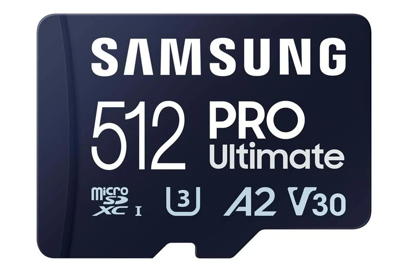 Samsung PRO Ultimate microSD memory card, 512 GB, UHS-I U3, 200 MB/s read, 130 MB/s write, incl. SD adapter, for smartphone, drone or action cam