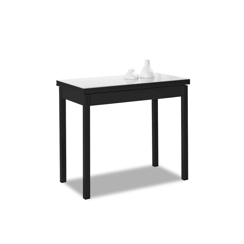 ASTIMESA Kitchen Table, White, 80 x 40 cm a 80 x 80 cm
