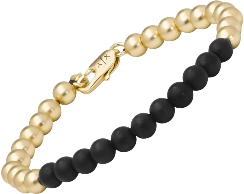 Armani Exchange men's bracelet beads metal two-tone, AXG0119710