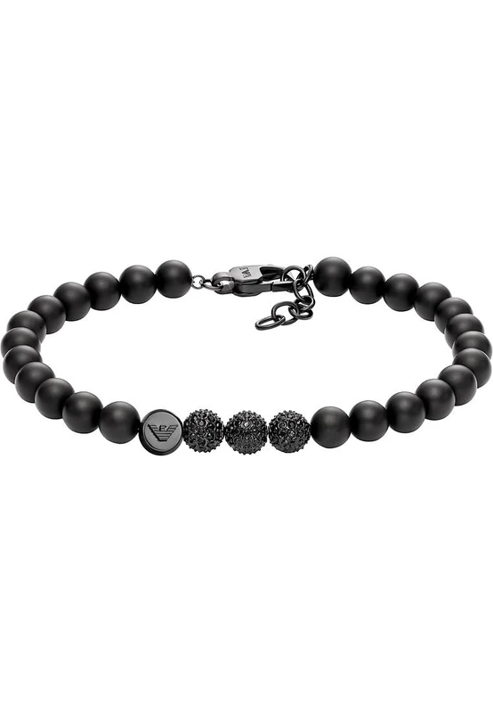Emporio Armani men's bracelet beads onyx black, EGS3030001