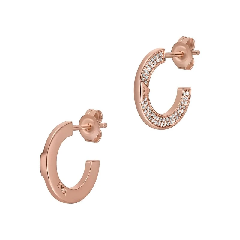 Emporio Armani women's creole earrings sterling silver rose gold-tone, EG3590221