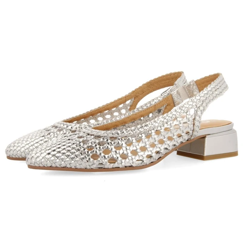 GIOSEPPO Women's Piskove Flat Ballet, Silver, 4 UK