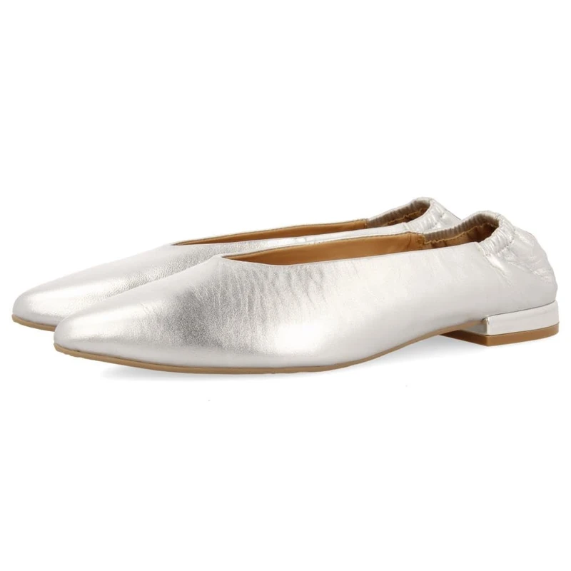 GIOSEPPO GUATAY, Women's Ballet Flat, Silver, 38 EU, Metallic Silver, 6 UK