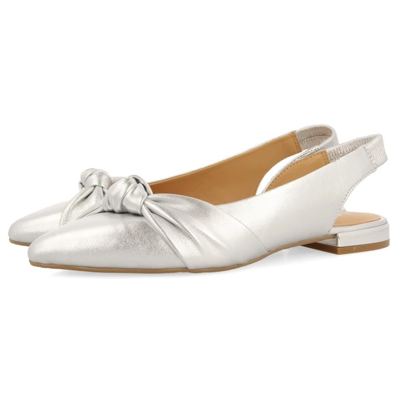 GIOSEPPO Women's Iballe Ballet Flat, Metallic Silver, 7 UK