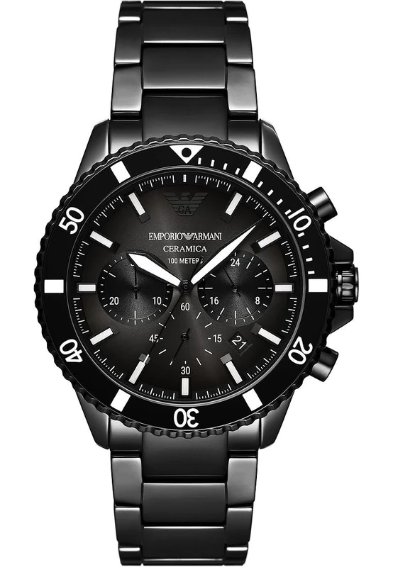 Emporio Armani Men's Chronograph Watch, Ceramic Watch with a 43mm case Size