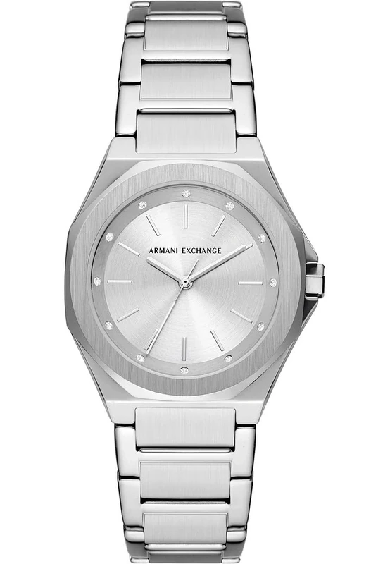 Armani Exchange Watch for Women, Quartz Movement and 34mm Case Size with Stainless Steel, Leather or Silicone Strap