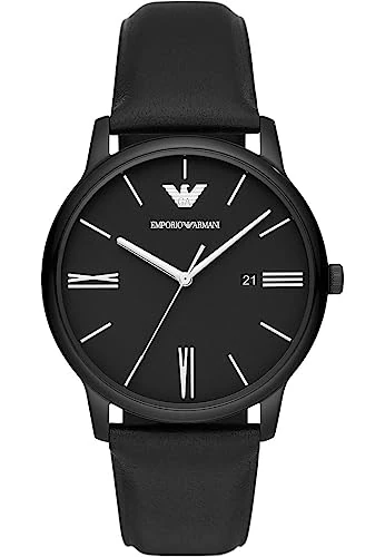 Emporio Armani Unisex-Children Analog Quartz Watch with Pro-Planet Leather Strap AR11573