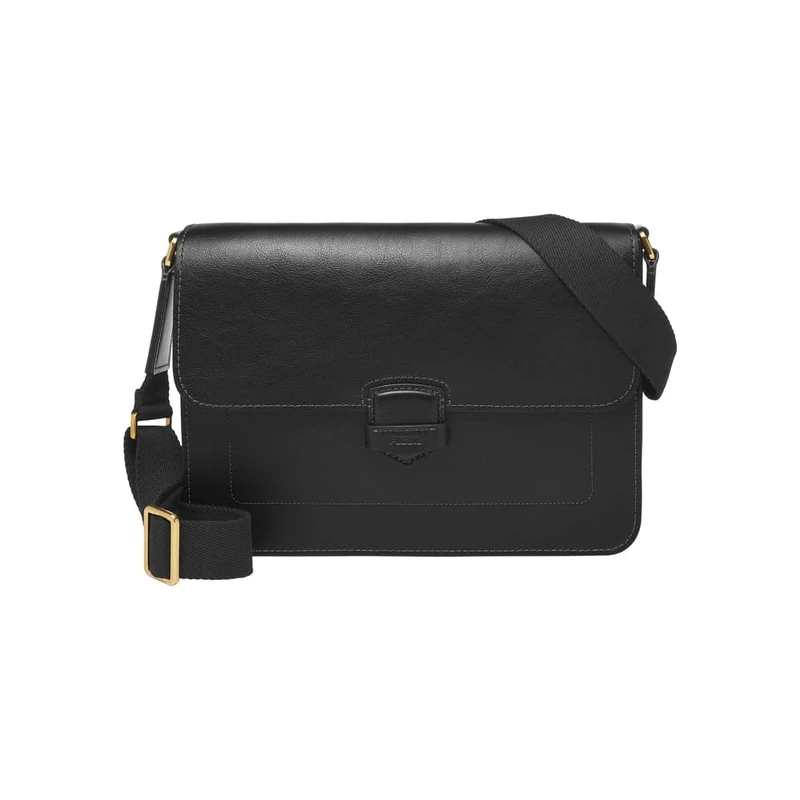 Fossil men's bag Lennox, LiteHide black leather messenger bag, l: 35.6 cm, w: 5.1 cm, h: 25.4 cm, MBG9613001 - Image 1