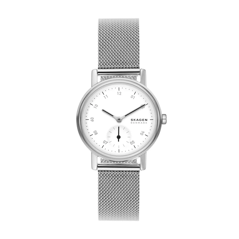 Skagen Kuppel Watch for Women, Quartz sub dial Three Hand Movement with Stainless Steel, Fabric or Leather Strap