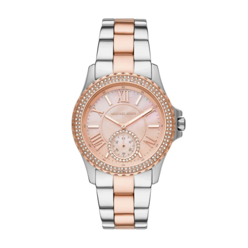Michael Kors Everest Watch for Women, Quartz Chronograph Movement with Stainless Steel or Silicon Strap