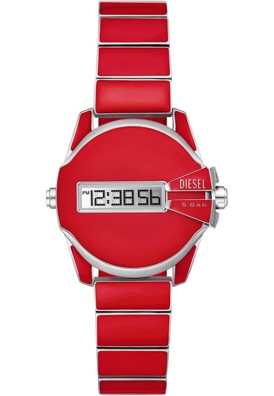 Diesel Mens Watch Baby Chief Digital/LCD Movement 32mm Case Size with a Stainless Steel Bracelet DZ2192