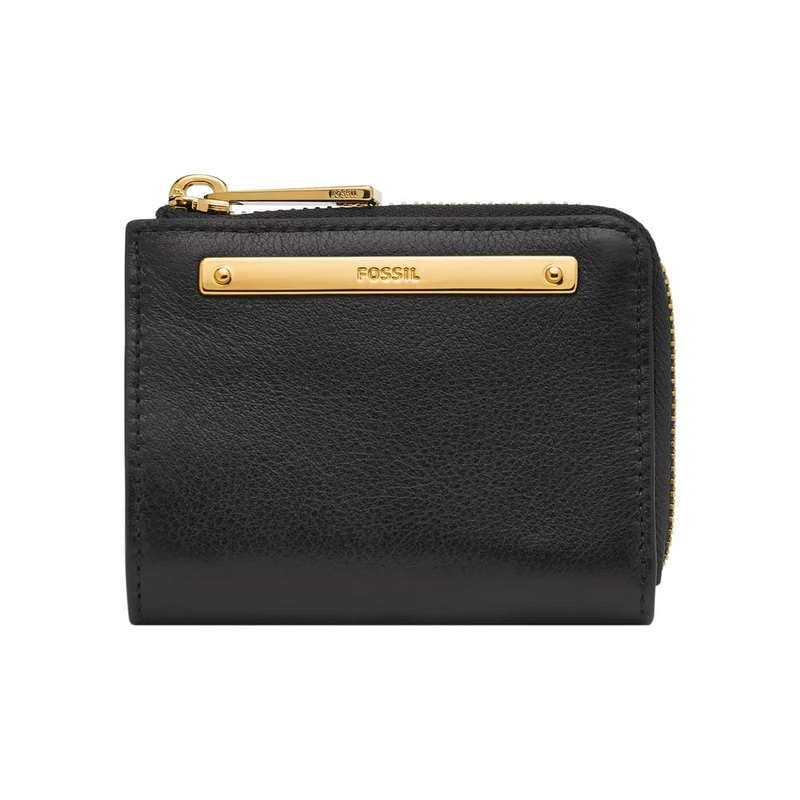 Fossil Zip Liza SL6406G001 Women's Leather Wallet, Black, 10.8 cm L x 2.5 cm W x 8.3 cm H