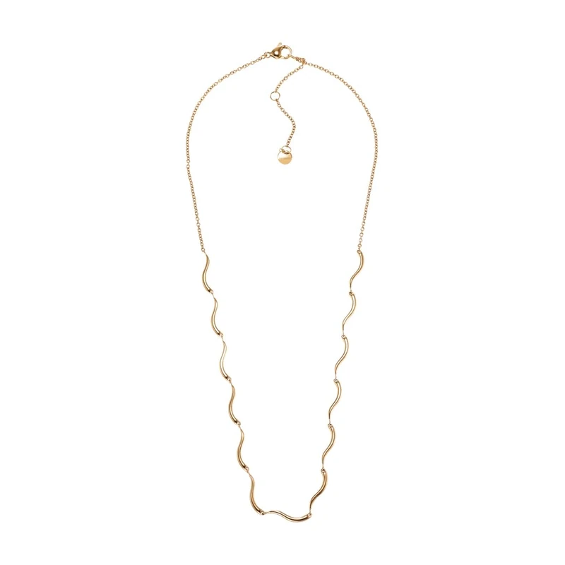 Skagen Women's Stainless Steel or Semi precious with lobster clasp necklace, Oyster Gold