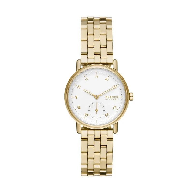 Skagen Kuppel Watch for Women, Quartz sub dial Three Hand Movement with Stainless Steel, Fabric or Leather Strap