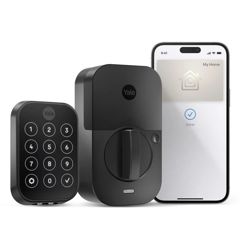 Yale YRD450-N-BLE-BSP Assure Lock 2 Plus with Bluetooth Apple Home Keys Smart, Black Suede, No Wi-Fi