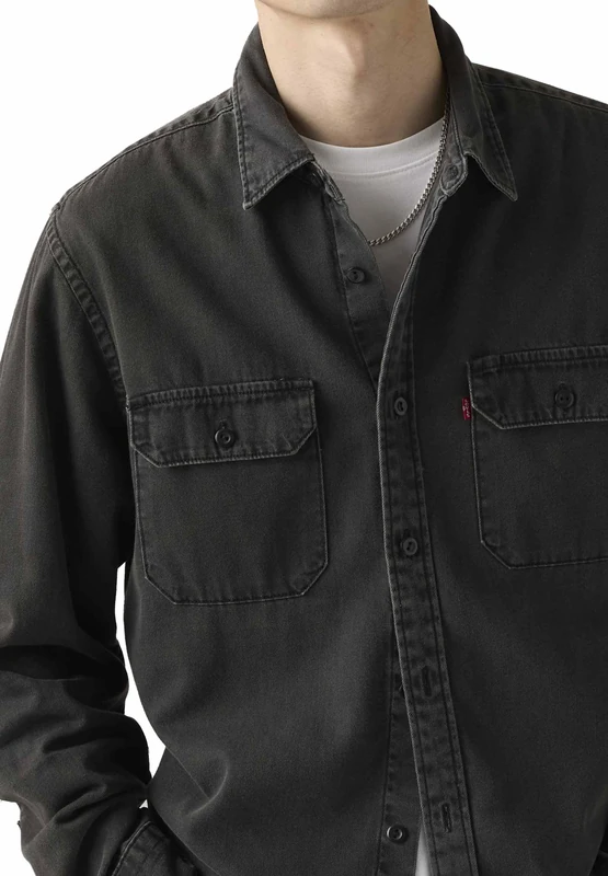 Levi's Men's Jackson Worker Shirt, Cosmo Washed Black, S
