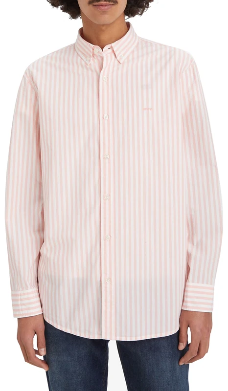 Levi's Men's 551Z Relaxed Straight Jeans, Dean Stripe Pink Icing, L