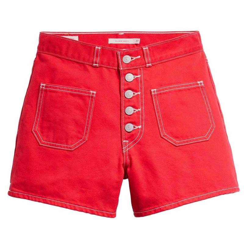 Levi's 80S MOM Short Patch Pckt Reds, Script Red, 25
