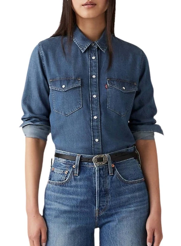 Levi's Women's Iconic Western Shirt, Paper Map 2, M - Image 1