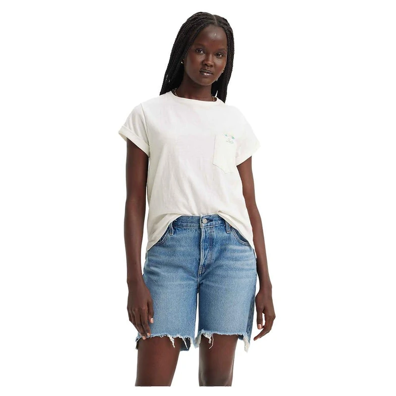 Levi's GR Margot Pocket Tee Whites, Hibiscus Peek Cloud, S - Image 1