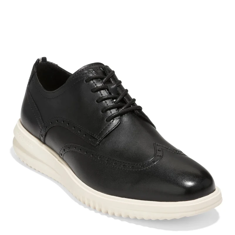 Cole Haan Men's Grand+ Dress Wing Tip Oxford, Black/Ivory, 11 UK