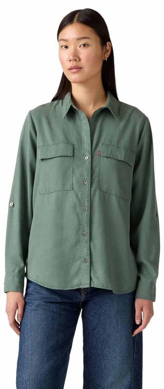 Doreen Utility Shirt Greens, Dark Forest, S