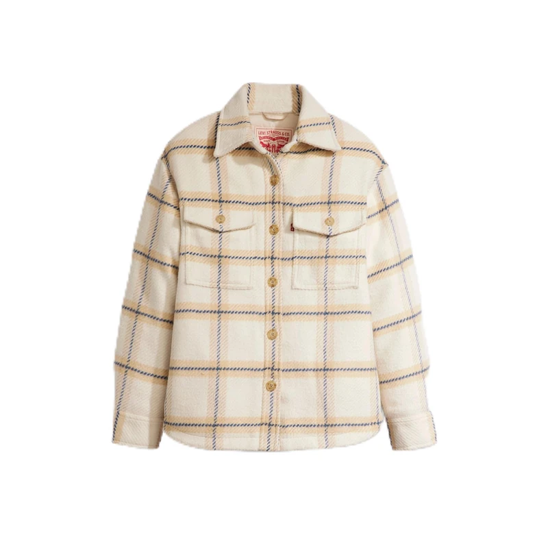 Levi's NOLA SHACKET MULTI-COLOR, ETTA PLAID ALMOND BU, L