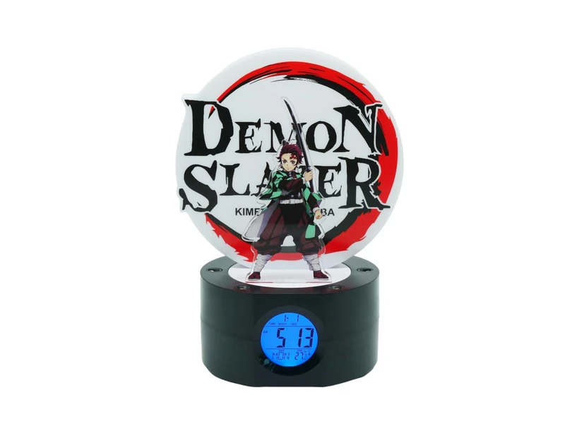 TEKNOFUN - - Official Demon Slayer License - TANJIRO 20 cm light alarm clock - 2 lighting modes - Works with 3 x AAA/USB cable (included) - For children from 6 years old - 811755 - Image 1