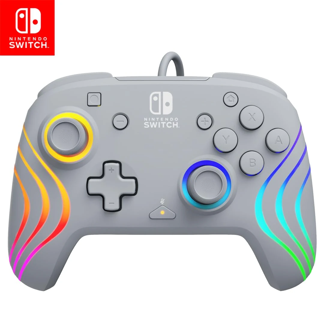 PDP Official Switch Afterglow Wave Wired Controller - Grey