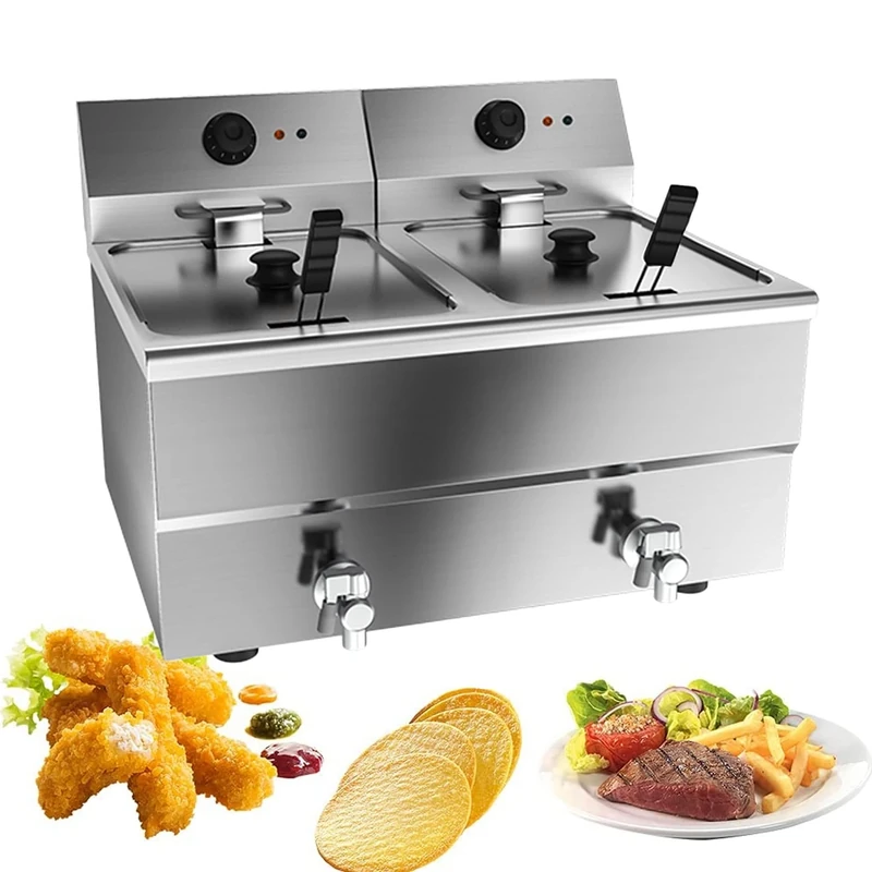 ANIFM 8L Deep Fryer with Removable Basket - Fries, Chicken, Donuts