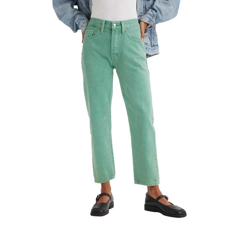 Levi's Women's 501 Crop Jeans, Dusty Beryl Green 501, 24W / 28L