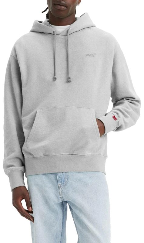 Levi's The Authentic Men's Hoodie, Light Gray Htr Bros, L
