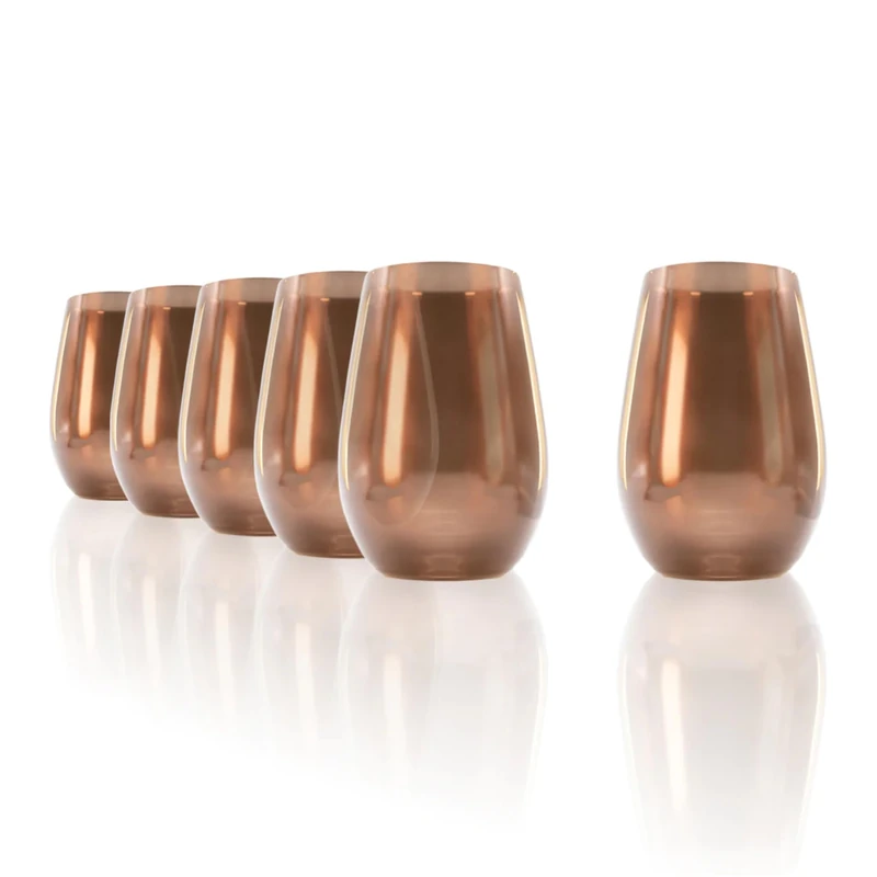 Stölzle Lausitz Long Drink Cups Mirror Brown/Set of 6 Drinking Glasses/Cocktail Glasses/High-Quality Long Drink Glasses Set in Mirrored Look/Gin Glasses/Highball Glasses